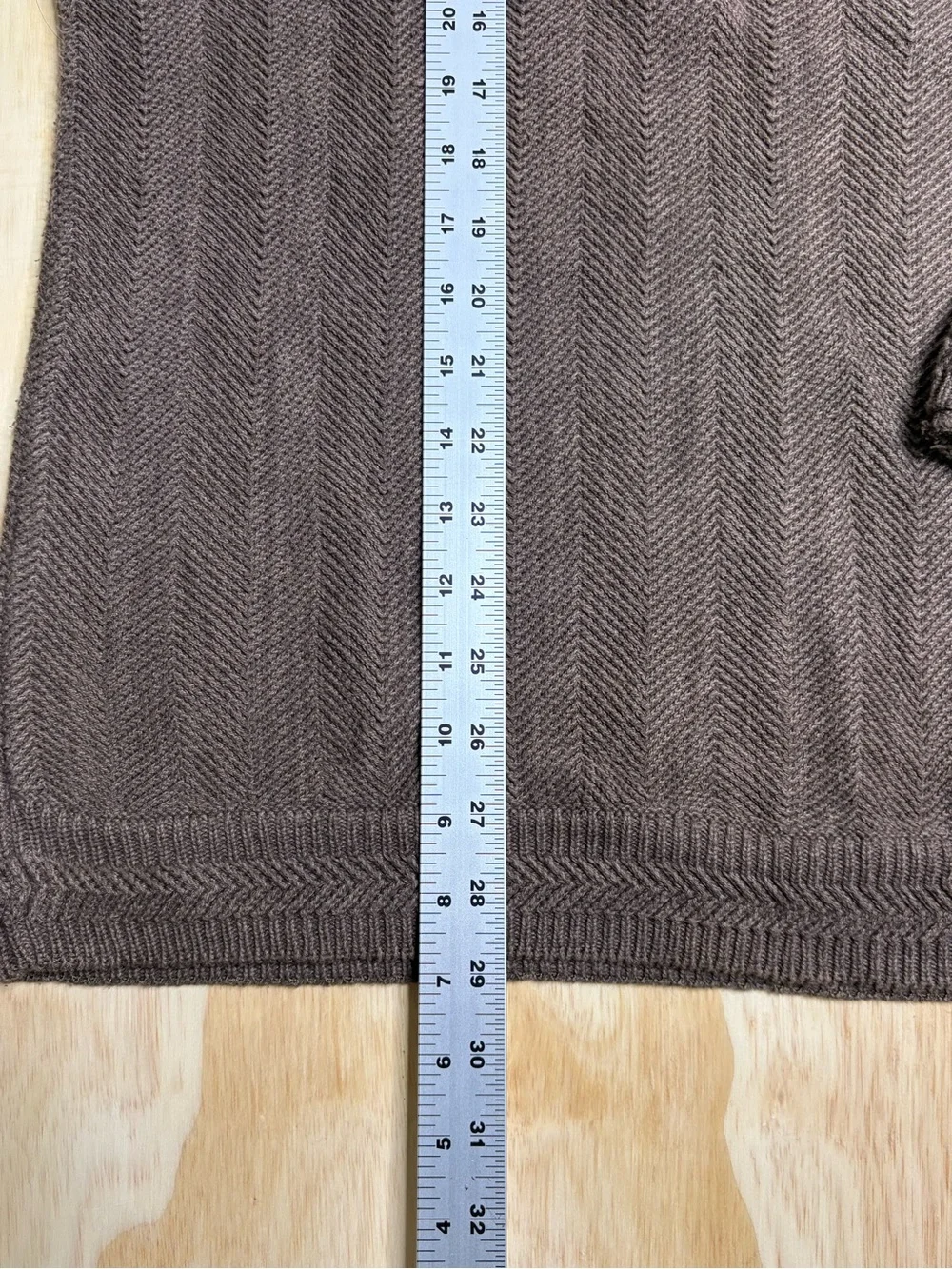 Vintage Ralph Lauren Men's Brown Herringbone Crewneck Sweater